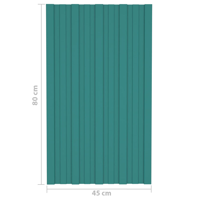 Panou de acoperiș 12 pcs Verde 80 x 45 cm Oțel galvanizat - WALTI WALTI