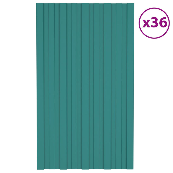 Panou de acoperiș 36 pcs Verde 80 x 45 cm Oțel galvanizat - WALTI WALTI