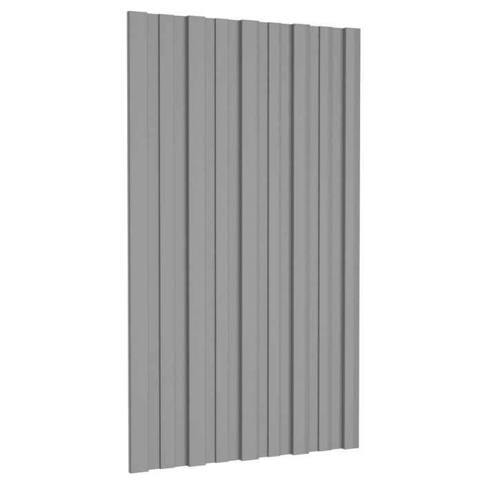 Panou de acoperiș 12 pcs Gri 80 x 45 cm Oțel galvanizat - WALTI WALTI