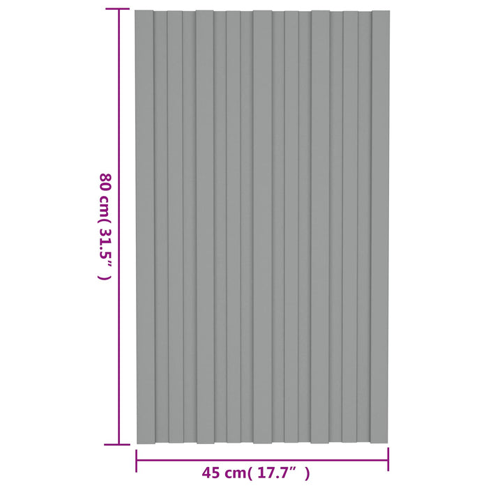Panou de acoperiș 36 pcs Gri 80 x 45 cm Oțel galvanizat - WALTI WALTI
