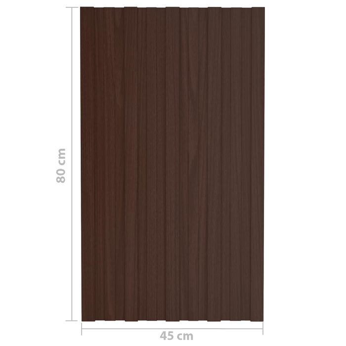 Panou de acoperiș 36 pcs Maro 80 x 45 cm Oțel galvanizat WALTI