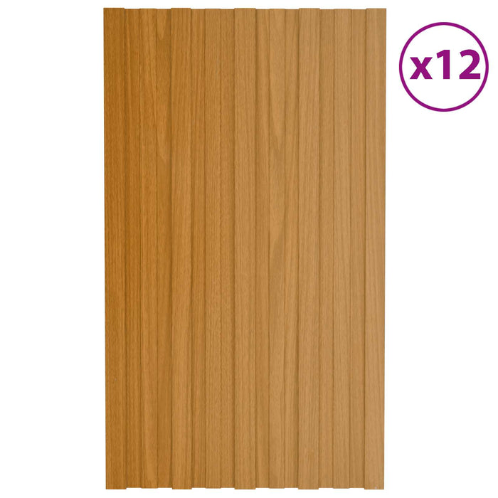 Panou de acoperiș 12 pcs natural 80 x 45 cm Oțel galvanizat - WALTI WALTI