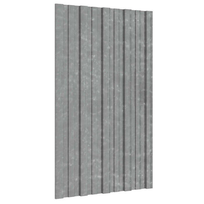 Panou de acoperiș 12 pcs Argintiu 80 x 45 cm Oțel galvanizat - WALTI WALTI