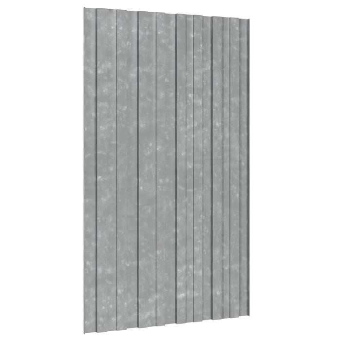Panou de acoperiș 12 pcs Argintiu 80 x 45 cm Oțel galvanizat - WALTI WALTI