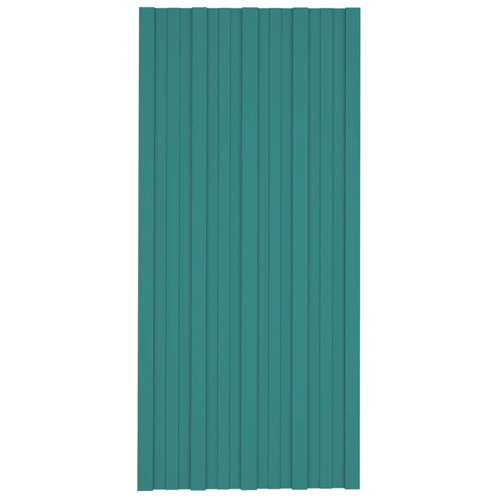 Panou de acoperiș 12 pcs Verde 100 x 45 cm Oțel galvanizat - WALTI WALTI