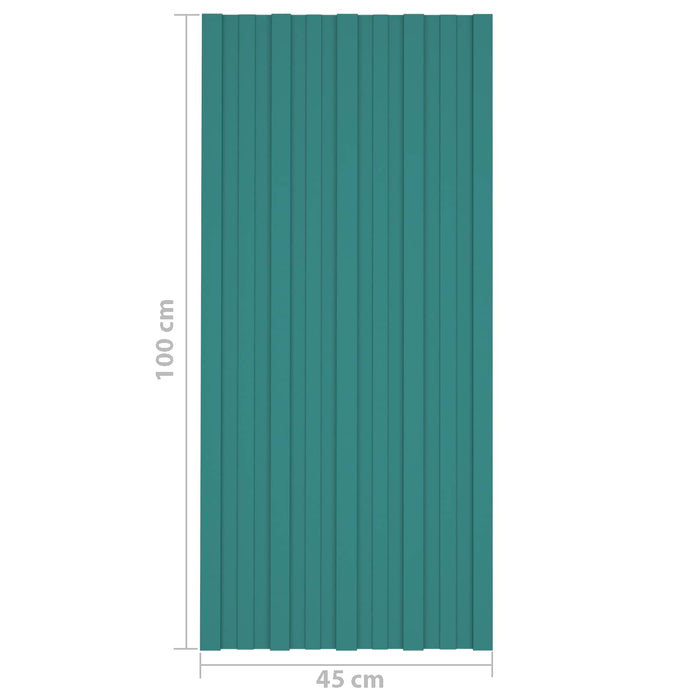 Panou de acoperiș 36 pcs Verde 100 x 45 cm Oțel galvanizat - WALTI WALTI