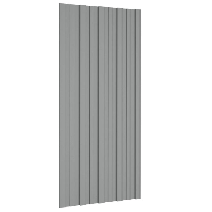 Panou de acoperiș 12 pcs Gri 100 x 45 cm Oțel galvanizat - WALTI WALTI