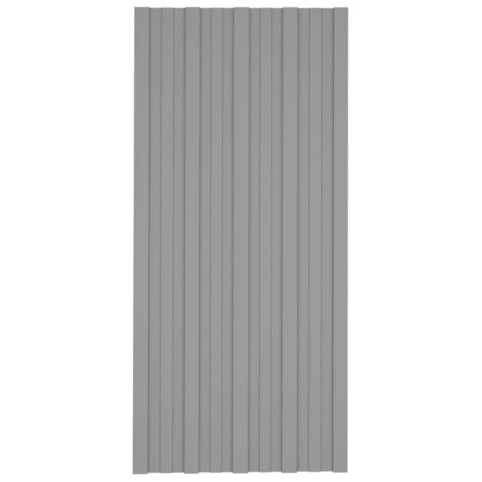 Panou de acoperiș 12 pcs Gri 100 x 45 cm Oțel galvanizat - WALTI WALTI