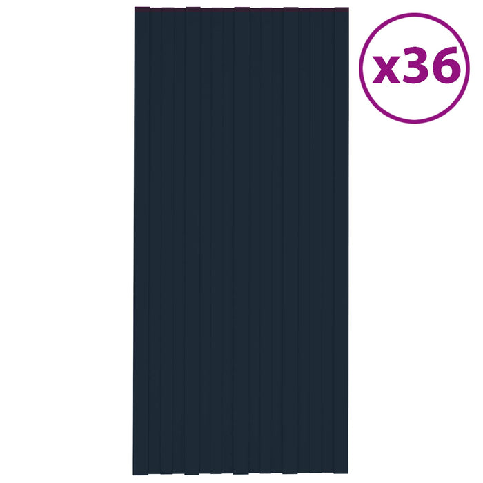 Panou de acoperiș 36 pcs Antracit 100 x 45 cm Oțel galvanizat - WALTI WALTI