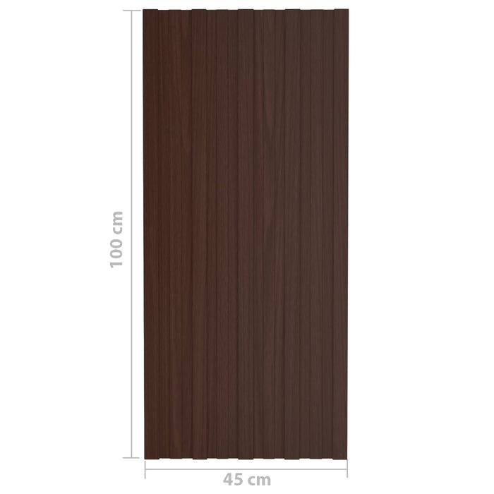 Panou de acoperiș 12 pcs Maro 100 x 45 cm Oțel galvanizat - WALTI WALTI