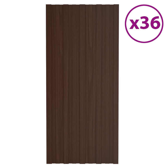 Panou de acoperiș 36 pcs Maro 100 x 45 cm Oțel galvanizat - WALTI WALTI