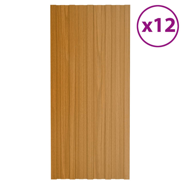 Panou de acoperiș 12 pcs natural 100 x 45 cm Oțel galvanizat - WALTI WALTI