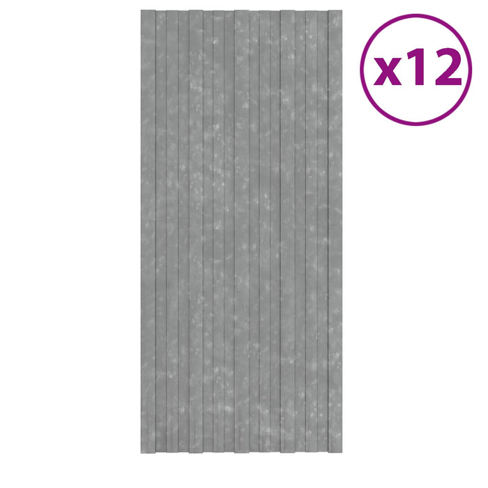 Panou de acoperiș 12 pcs Argintiu 100 x 45 cm Oțel galvanizat WALTI