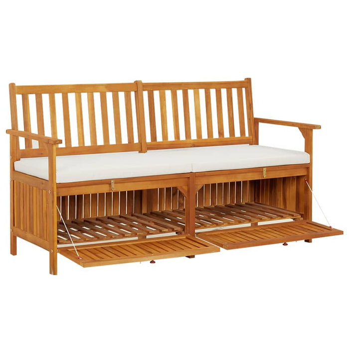 Bancă de depozitare cu pernă, 148 cm, lemn masiv de acacia - WALTI WALTI