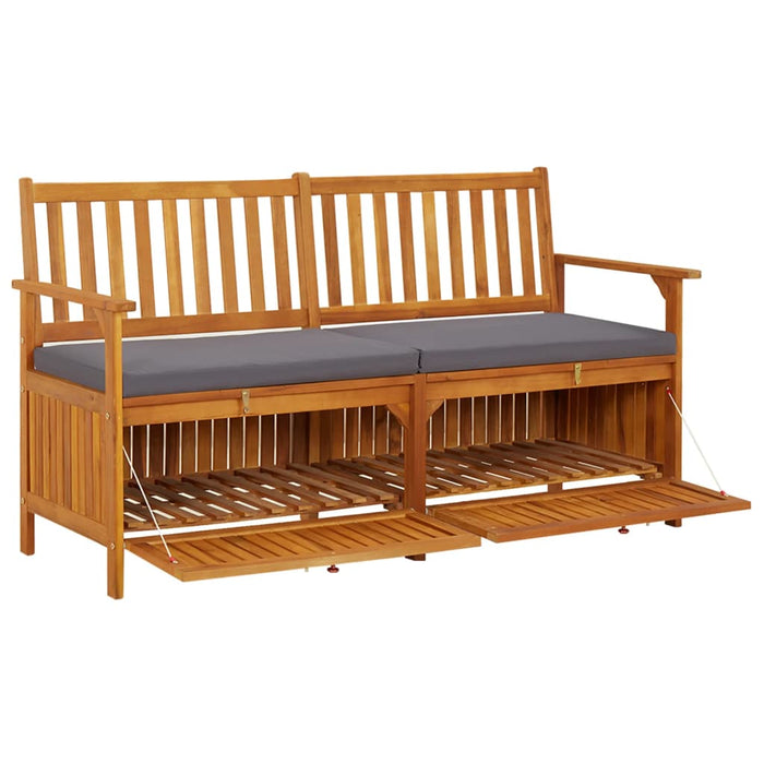 Bancă de depozitare cu pernă, 148 cm, lemn masiv de acacia - WALTI WALTI