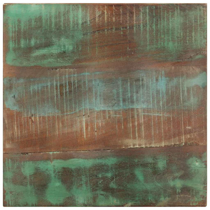 Masă laterală cu roți, 40x40x42 cm, lemn masiv reciclat WALTI