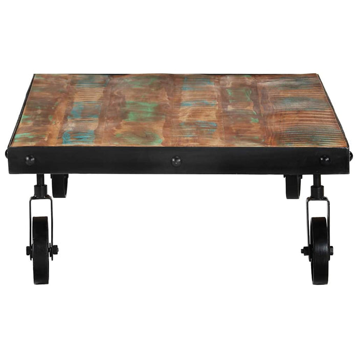 Măsuță de cafea cu roți, 100x60x26 cm, lemn masiv reciclat WALTI