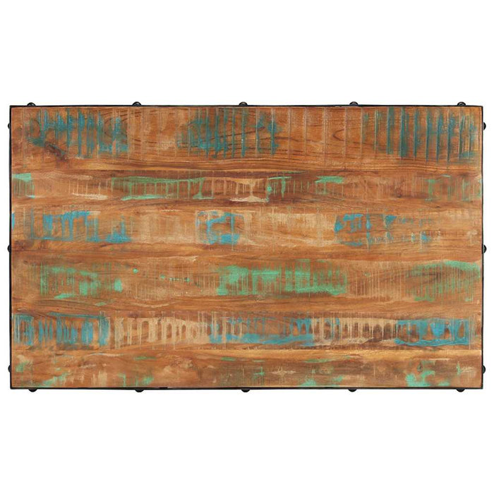Măsuță de cafea cu roți, 100x60x26 cm, lemn masiv reciclat WALTI
