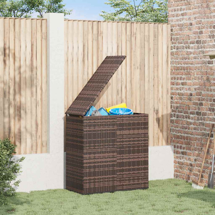 Ladă grădină pentru perne, maro, 100x49x103,5 cm, ratan PE - WALTI WALTI