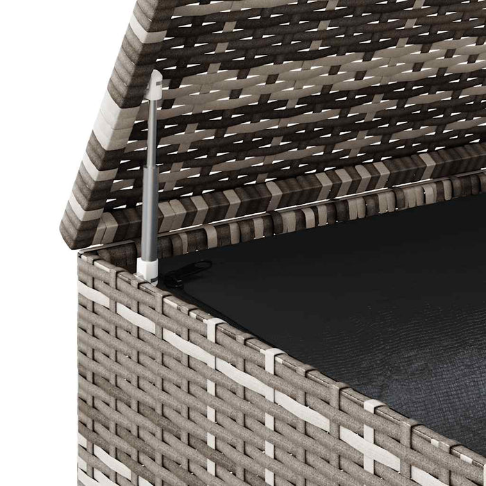 Ladă grădină pentru perne, gri, 100x49x103,5 cm, ratan PE WALTI