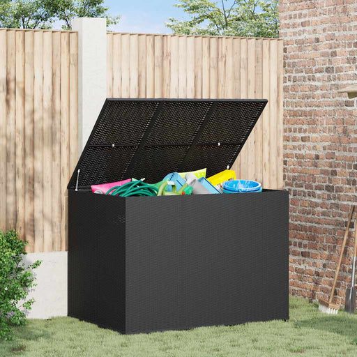 Ladă de perne pentru grădină, negru, 145x100x103 cm, PE ratan - WALTI WALTI