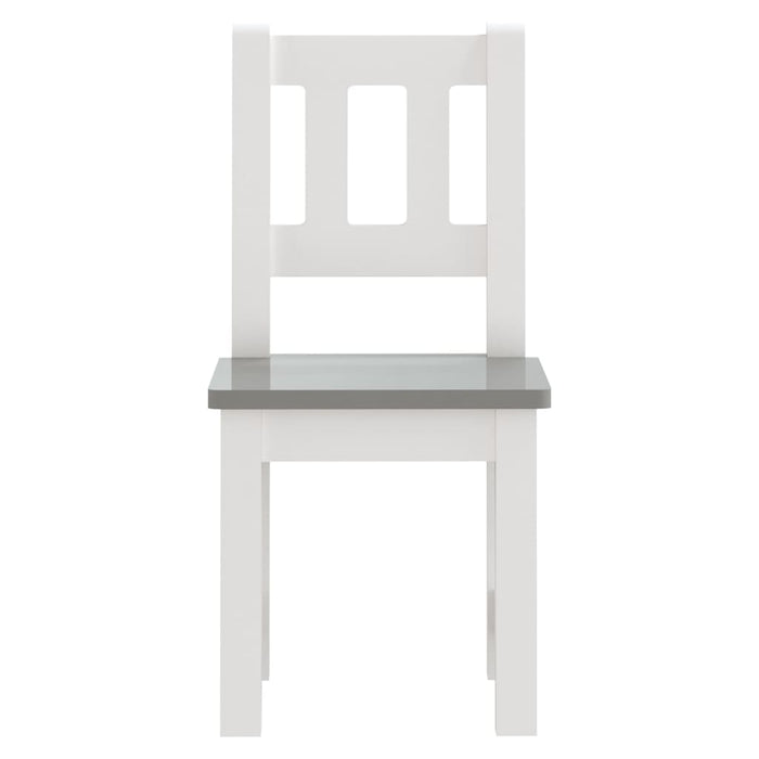 Set masă&scaun pentru copii, 3 piese, alb și gri, MDF - WALTI WALTI