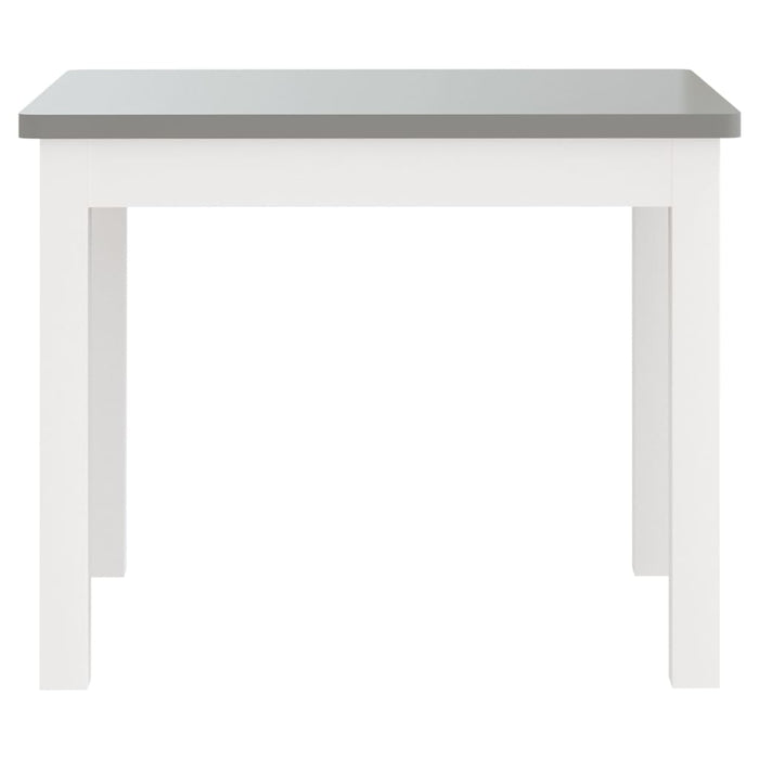 Set masă&scaun pentru copii, 3 piese, alb și gri, MDF - WALTI WALTI