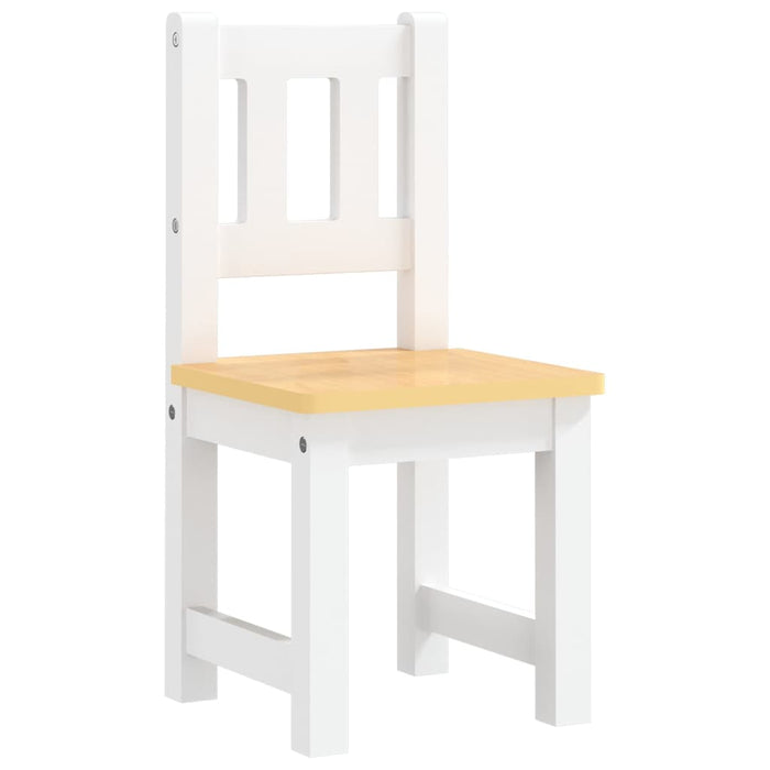Set masă&scaune pentru copii, 3 piese, alb și bej, MDF - WALTI WALTI