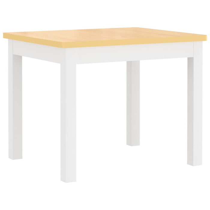Set masă&scaune pentru copii, 3 piese, alb și bej, MDF - WALTI WALTI