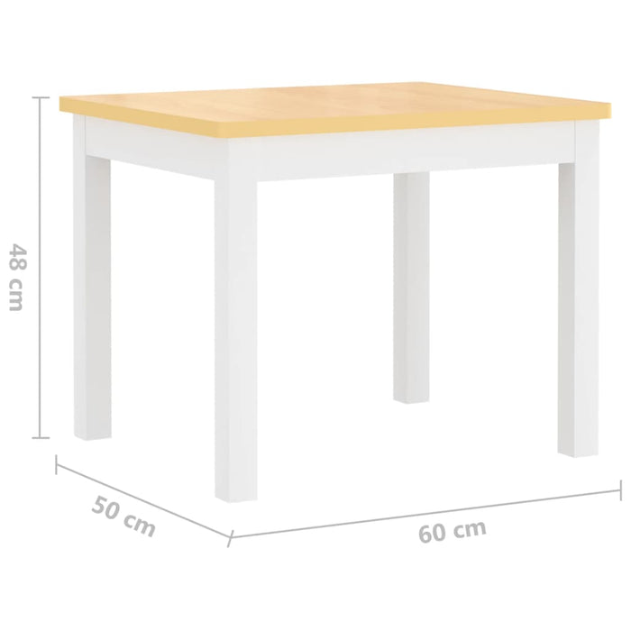 Set masă&scaune pentru copii, 3 piese, alb și bej, MDF - WALTI WALTI