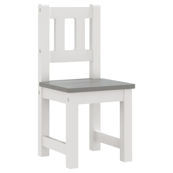 Set masă&scaune pentru copii, 4 piese, alb și gri, MDF - WALTI WALTI