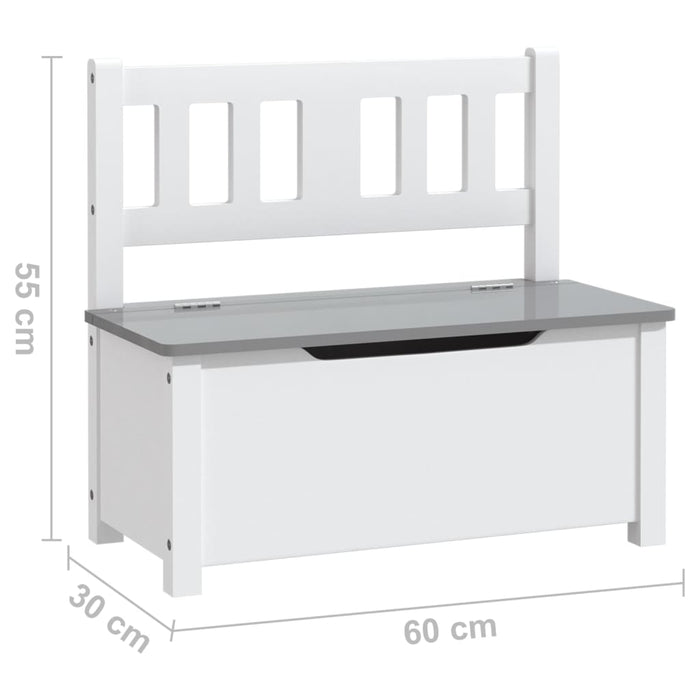 Set masă&scaune pentru copii, 4 piese, alb și gri, MDF - WALTI WALTI
