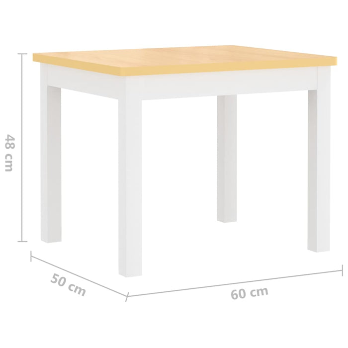 Set masă&scaune pentru copii, 4 piese, alb și bej, MDF - WALTI WALTI