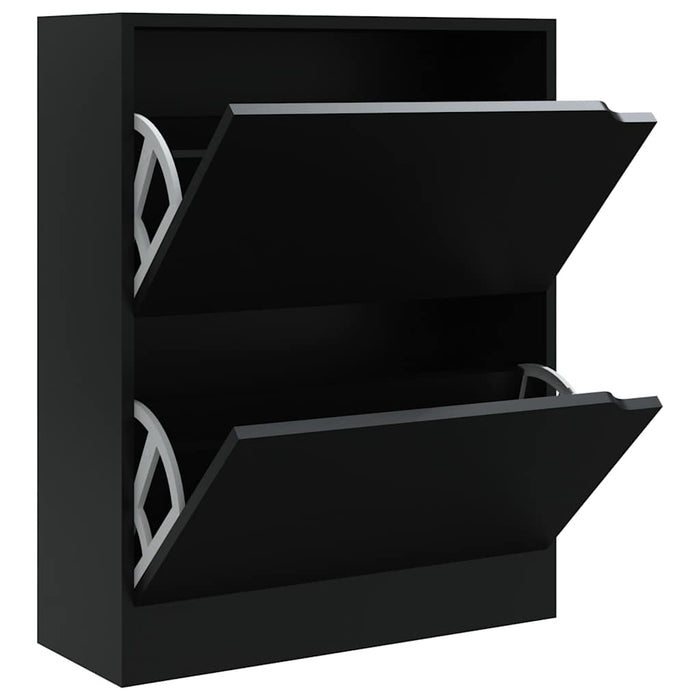 Pantofar cu 2 uși, negru, 59x24x74 cm, lemn prelucrat WALTI