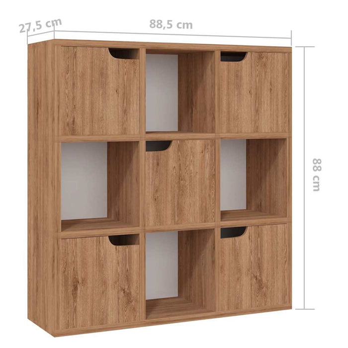 Bibliotecă, stejar maro, 88,5x27,5x88 cm, lemn prelucrat WALTI
