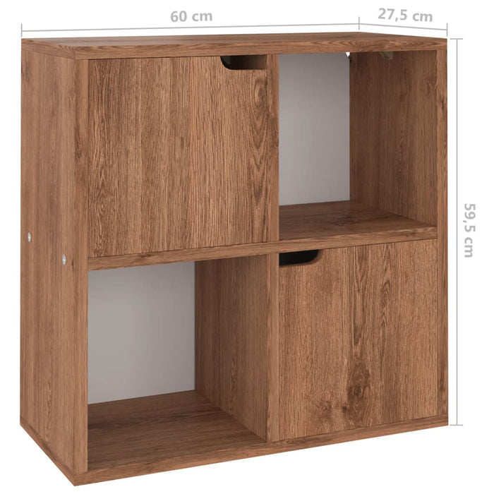 Bibliotecă, stejar maro, 60x27,5x59,5 cm, lemn prelucrat - WALTI WALTI