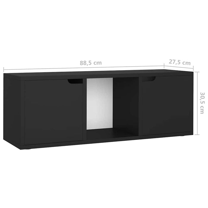 Comodă TV, negru, 88,5x27,5x30,5 cm, lemn prelucrat WALTI