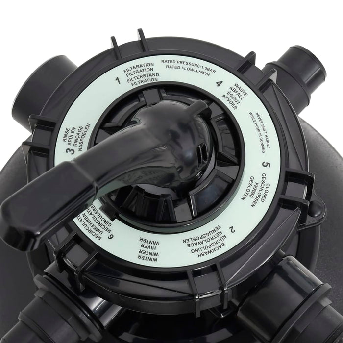 Filtru de nisip pentru piscină cu supapă cu 6 căi, negru - WALTI WALTI