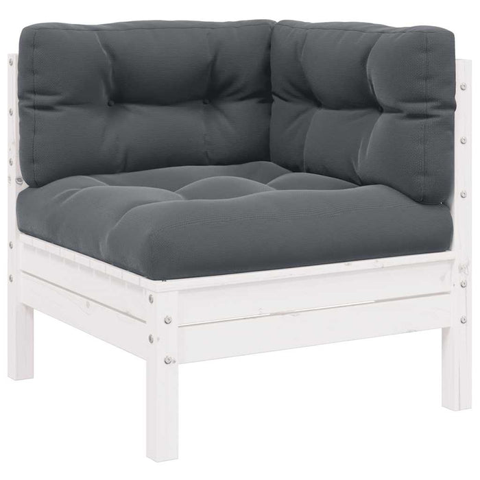 Set mobilier grădină cu perne, 3 piese, alb, lemn masiv pin - WALTI WALTI