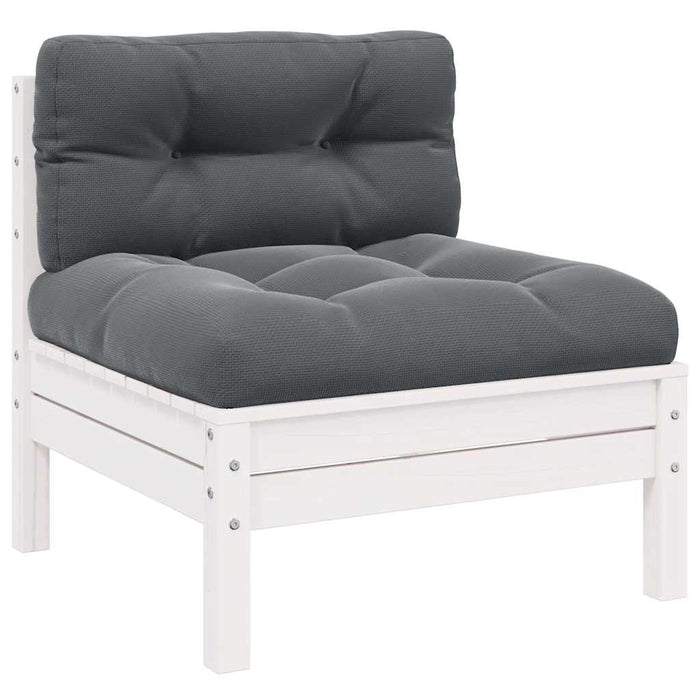 Set mobilier grădină cu perne, 3 piese, alb, lemn masiv pin - WALTI WALTI