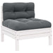 Set mobilier grădină cu perne, 3 piese, alb, lemn masiv pin - WALTI WALTI
