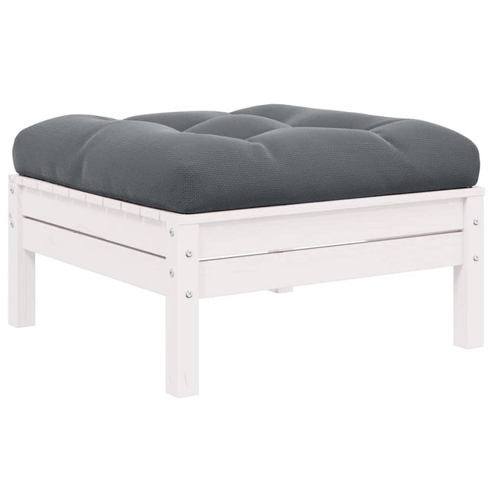 Set mobilier grădină cu perne, 3 piese, alb, lemn masiv pin - WALTI WALTI