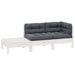 Set mobilier de grădină cu perne, 3 piese, alb, lemn masiv pin - WALTI WALTI
