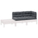 Set mobilier de grădină cu perne, 3 piese, alb, lemn masiv pin - WALTI WALTI