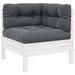 Set mobilier de grădină cu perne, 3 piese, alb, lemn masiv pin - WALTI WALTI