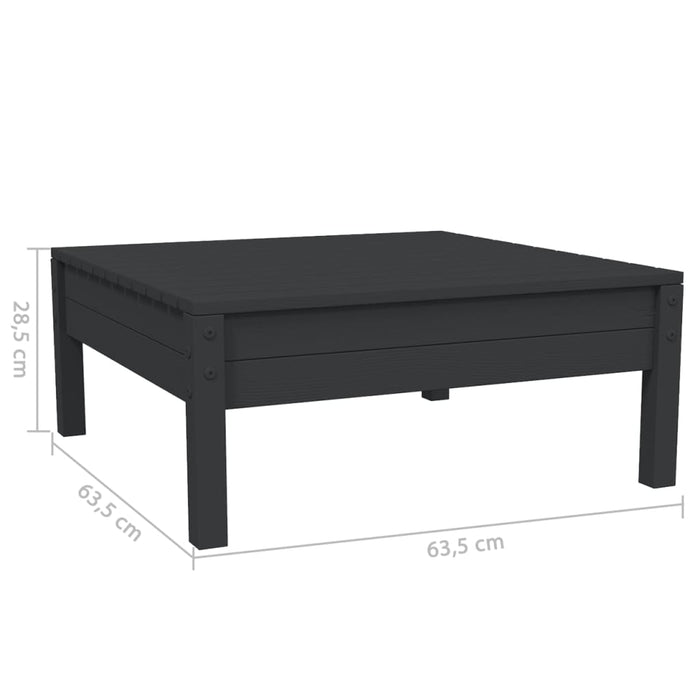 Set mobilier grădină cu perne, 3 piese, negru, lemn masiv pin - WALTI WALTI