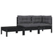 Set mobilier grădină cu perne, 3 piese, negru, lemn masiv pin - WALTI WALTI