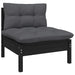 Set mobilier grădină cu perne, 3 piese, negru, lemn masiv pin - WALTI WALTI