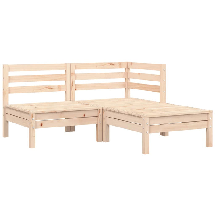 Set mobilier de grădină cu perne gri, 3 piese, lemn masiv pin - WALTI WALTI