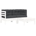 Set mobilier de grădină cu perne, 3 piese, alb, lemn masiv pin - WALTI WALTI